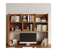 Book Shelf Bookshelf Desktop Organizer Storage Rack Free Style Display, Wood Countertop Bookcase for Office, Kitchen, Bathroom (Brown) Bookshelf(L100xD20xH80cm)