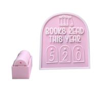 Book Shelf Decor, Bookish Bookshelf Counter, Track Up to 999 Reads, Minimalist Display Ornament for Books Lovers Living Room Dorm Library Study School Home Offices 4.72x5.67x1.97in