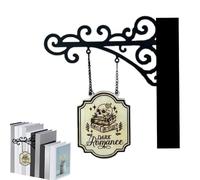 Book Shelf Decor - Bookshelf Dark Romance Section Sign, Decor For Shelf And Reading Corners | Bookworm Reader Literary Enthusiast Collection For Men Women Librarians Study Accessories