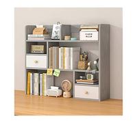 Book Shelf Desktop Shelf Wood Organizer Storage for Office Supplies and Home, Bookshelf, The Best Companion for Desk, Grey Bookshelf(L83*D17*H80cm)