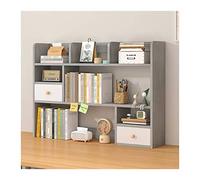 Book Shelf Desktop Shelf Wood Organizer Storage for Office Supplies and Home, Bookshelf, The Best Companion for Desk, Grey Bookshelf(L103*D17*H80cm)