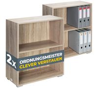 Book shelf Vela set of 2 oak colour 77x60x28cm