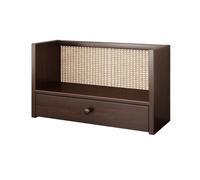 Book Shelf Wooden Desktop File Organizer, with Single Drawer Storage Rack, Multi Purpose Stackable Organiser, for Home School Office Bookshelf(L40xW20xH28.5 cm)