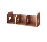 Book Shelf Wooden Desktop Shelf, with 3 Compartments Display Shelves, Multipurpose Bookshelf Storage Organizer for Dorm Office Home Bookshelf(Black Walnut Colour)