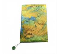 Book Sleeve A5 A6 Silk Satin Pouch with Lined Notebook Landscape Art Journal Set Jade Charm Gift(Light Colors,A5)