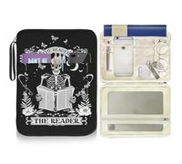 Book Sleeve Book Protector Pouch Case,Book Sleeve with Zipper,Journal Book Sleeve Cover for Book Lovers Gifts,Cute Skeleton Bag Waterproof Book Club Gifts for Women Teacher Reader Librarian