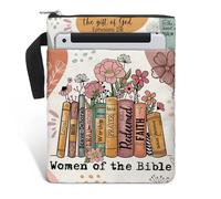 Book Sleeve. Christian Faith God Religious Gift. Bible Book Cover with Zipper and Front Pocket. Washable 11 X 8.5 Inch Padded Book Bag. Gift for Book Lovers. Women of The Bible