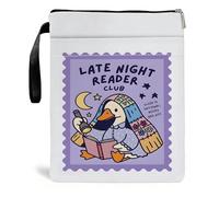 Book Sleeve Pouch, Late Night Reader Club Duck Book Pouch, Novelty Book Covers for Paperbacks, Cute Duck Book Protector Sleeves for Book Lovers(11.8x8.7in)