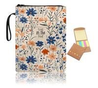 Book Sleeve with Zipper and Front Pocket, Book Cover Protector for Paperbacks with Handle, Washable Fabric Book Pouch Gift for Book Lovers,Trust in the Lord-Flowers