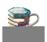 Book Stack Mug,200ml Heat-Resistant Stained Cup - 3D Stacked Books Coffee Mug with Handle,for Women Men Bookworm Writers Librarians Readers Reading Lovers Christmas Birthday