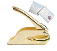 Book Stamp Embosser - Custom Seal Tool, Library Ownership Marker, Personal Books Press, Paper Branding Device | Handheld Book Embosser Metal for Journals Documents Stationery Crafting Projects