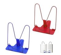 Book Stand, 2 Book Stands Adjustable Angle, Portable Book Holder for Reading, Cooking, Office Use, (Red & Blue)