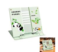 Book Stand,Adjustable Metal Book Holders,Cookbook Reading Rest Holder Anti-Slip Adjustable Desktop Bookend Portable Reading Rest Holder for Cookbook Documents Textbook Sturdy Desk Panda Style
