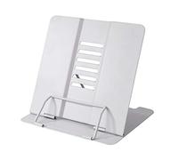 Book Stand, Cookbook Reading Rest Holder with 6 Adjustable Angles and Paper Page Clip, Sturdy Metal Display Racks for Recipe, Textbook, Document, Music Book, Sturdy and Foldable (Grey)