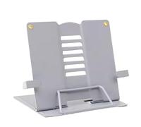 Book Stand Desk Book Stand,Metal Reading Rest, Adjustable Cookbook Documents Holder Portable Stands for Books for Desk(Gray1)