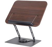 Book Stand for Reading,Adjustable Book Holder with 360° Rotating Base Elastic Page Clips,Portable Desktop Ricer Foldable Cookbook Stand for Office, Kitchen, Textbook,Recipe,Magazine,Tablet A