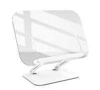 Book Stand for Reading, Adjustable Tablet Holder Stand, Tablet Stand Book Holder with Flippable Page Clips Acrylic Book Stand for Home Office, Book Stand for Music Scores, Recipe, Magazines, Laptop