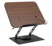 Book Stand for Reading, Elastic Page Clips, Adjustable Book Holder for Reading Foldable Multifunctional Display Stand for Office, Kitchen, School Textbook, Recipe, Magazine,Tablet(Walnut Color)