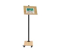 Book Stand for Reading, Magazine Holder Floor Stand Book Stand, Rolling Extra Large Lectern Stand with Wheels, and Sturdy Metal Build, Height Adjustable, 180 Degrees Swing (15.4 x 11 Inches)