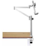 Book Stands Height Adjustable, Book Stand with Clamp, Desktop Cookbook Rest with Page Clips for Reading Hands Free, Aluminum Laptop Stand for Desk, Table Side Design