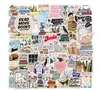 Book Stickers, 100 Pcs Motivational Reading Stickers Multicolor Waterproof Aesthetic Sticker Vinyl Reading Sticker for Book Water Bottles Laptops Scrapbook Luggage for Plastic, Glass, Metal Surfaces