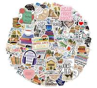 Book Stickers, 100 Pcs Motivational Reading Stickers Waterproof Aesthetic Stickers Vinyl Reading Stickers for Book Water Bottles Laptops Scrapbook Luggage