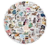 Book Stickers, 100PCS Reading Motivational Quote Stickers, Waterproof Aesthetic Sticker, Vinyl Reading Sticker, for Laptop Ebook Readers Water Bottles Journal Scrapbook