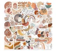 Book Stickers for Kindle, Bookish Sticker Pack for Readers Adult Spicy Boho Decor Romance Booktok Vinyl Decals for Laptop Ebook Reader Water Bottle Girls Holographic Waterproof 50 pcs (Boho Beige)