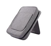 Book Storage Bag - Quilted Carrying Sleeve, Stitched Binding Support, Large Capacity Pocket | Foldable Stand Insert, Label Slot Compartment, Handy Pouch Section for Quiet Study Corner