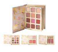 Book Style Makeup Kit - Face Makeup Palette, Twelve Colors Eyeshadow Kit Book Style Glitter Shades With Four Blush Four Lip Gloss | All In Cosmetic Set For Travel Party Stage