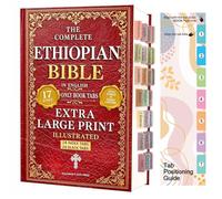 Book Tabs for The Complete Ethiopian Bible English Extra-Large Print 17-Point Illustrated Edition, 24 Pre-Labeled + 24 Blank Custom Bible Index Tabs with Positioning Guide, Book Not Included