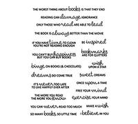 Book Thematic Poetic Phrase Sentiments Greeting Words Transparent Silicone Durable DIY Clear Stamps New Stamp for Card Making and Scrapbooking Handmade Craft Paper Craft Photo Album Decor DIY Seal