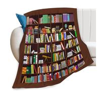 Book Throw Blanket Bookshelf Reading Print Blankets Bookish Gifts Couch Sofa Bed Stuff Decor Soft Cozy Lightweight Fleece Plush Flannel Bedding for Lover Men Women Adults Reader Library Club 40"x50"