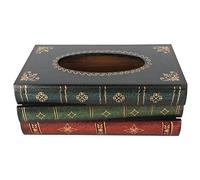 Book Tissue Box for Classic Home Room Decorative Dispenser Antique Office Rectangular Cover Bathroom Car for Holder Self Stick Note Pad Holders