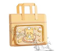 Book Tote Bag, Animal Pencil Organizer, Kids Stationery Storage, Zippered Waterproof Canvas, School Picnic Travel Use, 35x27cm/13.78x10.63 Inches Multicolor 1 Piece