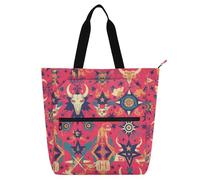 Book Tote Bag for Boys Girls Women, Large Reusable Grocery Beach Bag with Zipper for School Shopping Travel tela para, Color 6, One Size