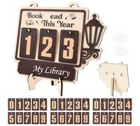 Book Tracker Sign,Personalised Book Read Tracker Read This Year Counter Wooden Hanging Library Decor Christmas Bookish Gifts for Librarian Reader Teacher Women,Bookshelf Accessory