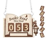 Book Tracker Sign,Wood Study Room Decoration - Library Decoration Sign | for Students Teachers Librarians Writers Authors Home Office Birthday Holiday