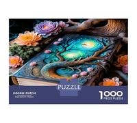 Book Tree Cosmos 1000 Pieces Puzzle for Adults Mythical Literary Magic Jigsaw Puzzle Recycled Cardboard Family Puzzle Lovers Holiday Activity Office Break Cognitive Development 38x26c