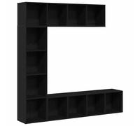 vidaXL Bookcases 3 pcs Black Oak 36 x 30 x 143 cm Engineered wood