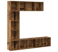 vidaXL Book Cabinets 3 Pcs Old Wood Engineered Wood, Brown