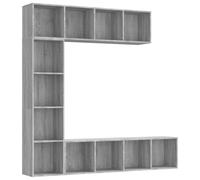 vidaXL Bookcases 3 pcs Black Oak 36 x 30 x 143 cm Engineered wood