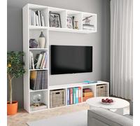 Book/TV Cabinet Set 3 Piece Book Stand Rack Wall Shelf Multi Colours vidaXL