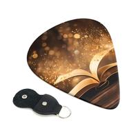 Book Under The Light Guitar Plectrums, 6 Guitar Plectrums, Double Sided Printing, For Acoustic Guitar, Bass, Ukulele, Electric Guitar (0.46 Mm 0.71 Mm 0.96 Mm)
