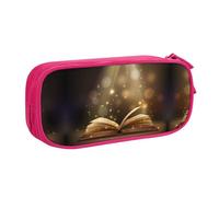 Book Under The Light Large Capacity Double Layer Pencil Case,Customizable Full Print Polyester Fabric Organizer-School, Office, Travel Makeup Pouch