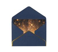 Book Under The Light Luxury Pearl Paper Greeting Card With Gold Border, Blank Inside, With Envelope - Birthday, Wedding, Christmas, Valentine