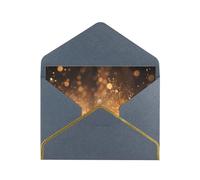 Book Under The Light Luxury Pearl Paper Greeting Card With Gold Border, Blank Inside, With Envelope - Birthday, Wedding, Christmas, Valentine