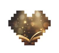 Book under the light Printed Jigsaw Puzzle 10.8x12.8 CM, Heart-Shaped Puzzle Challenging Game for Adults, Fun Decorative Wall Decor