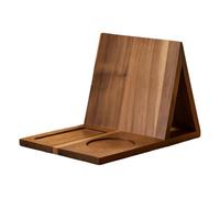 Book Valet, Wooden Page Marker for Nightstand with Beverage, Natural Timber Construction with Smartphone Dock, Decorative Literature Display Accessory Bedroom Library Study Room Heavy 900g