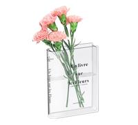 Book Vase, Book Vase, Clear Acrylic Book Vase, Tulip Vase, Book Vase, Transparent Book-shaped Vase for Flowers, Book Shape Book Flower Vase for Bedroom, Table Decoration, Living Room, Office